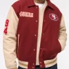 SF 49ers Red And Off-White Varsity Jacket For Sale