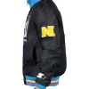 San Francisco Bay Area 2026 Super Bowl LX Black Satin Varsity Jacket with Multicolor Ribbed Cuffs