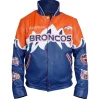Denver Broncos Shannon Sharpe Jacket in classic blue and orange team colors
