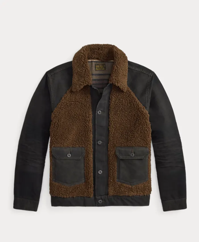 Sherpa Fleece Paneled Canvas Jacket