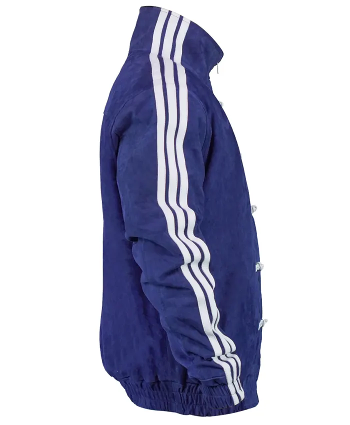 Shop Adidas Chinese New Year Suede Leather Zipper Jacket