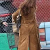 Shop Daisy Edgar-Jones Here Comes The Flood Brown Suede Coat