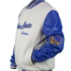 Shop Golden State Warriors Cream and Blue Jacket On Sale