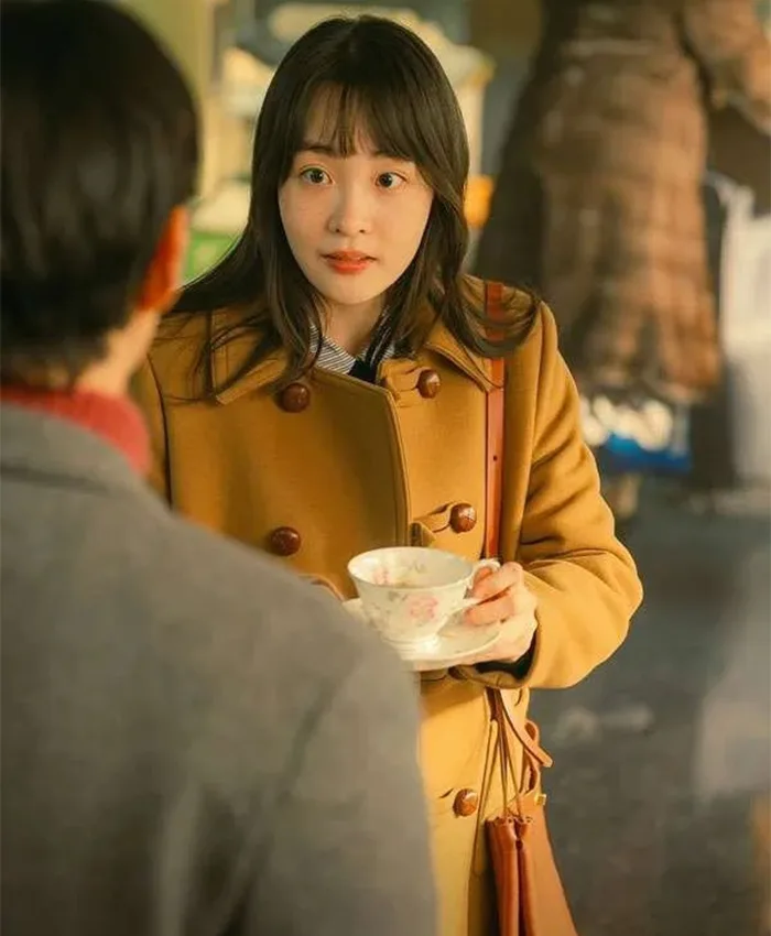 Shop Kim Min-ha Typhoon Family S01 Brown Wool Coat