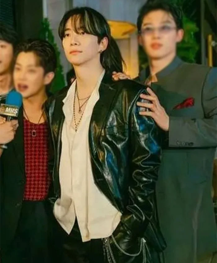 Shop Lee Jun-ho Typhoon Family S01 Leather Blazer