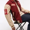 Shop SF 49ers Red And Off-White Varsity Jacket