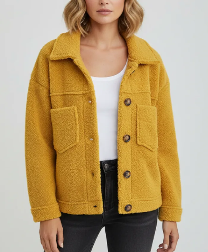 Sophea Pennington Home and Away Yellow Knit Jacket For Sale