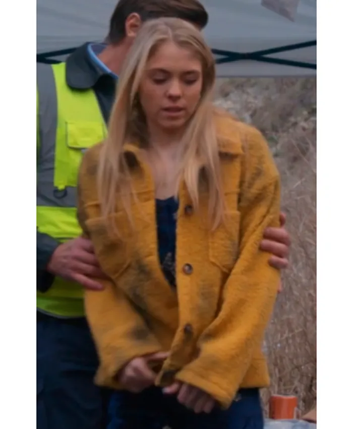Sophea Pennington Home and Away Yellow Knit Jacket