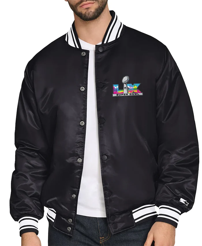 Starter Super Bowl LX Satin Full-Snap Varsity Jacket
