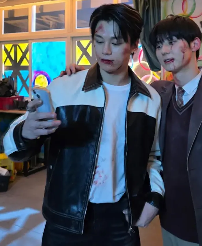 Study Group Cha Woo-min Leather Jacket