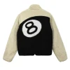 Stussy 8 Ball Sherpa Jacket Beige Back