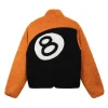 Stussy 8 Ball Sherpa Jacket Orange Back