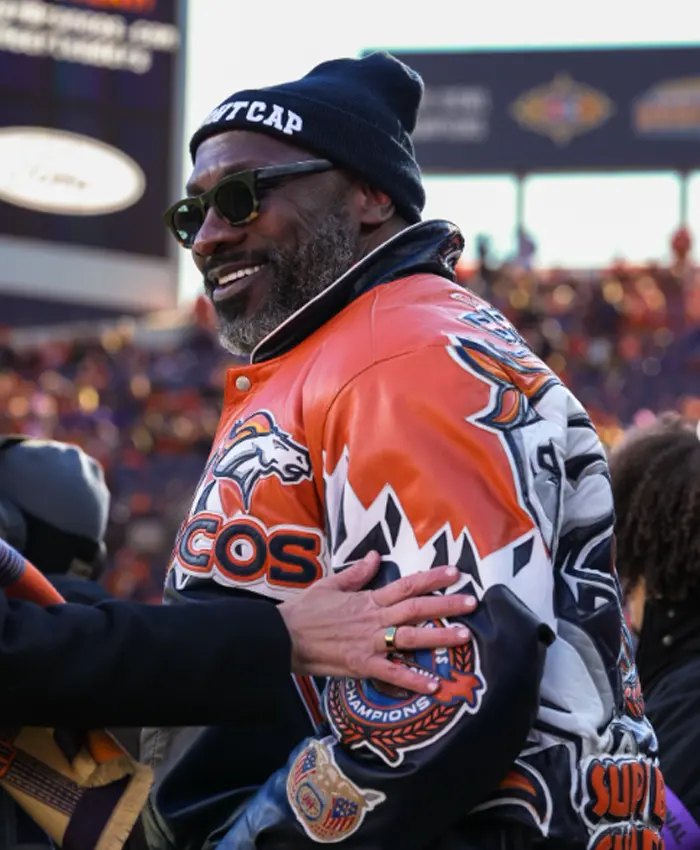 Super Bowl Champions Back 2 Back Denver Broncos Shannon Sharp Orange Jacket