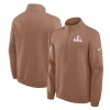 Super Bowl LX Brown Half-Zip Pullover Jacket
