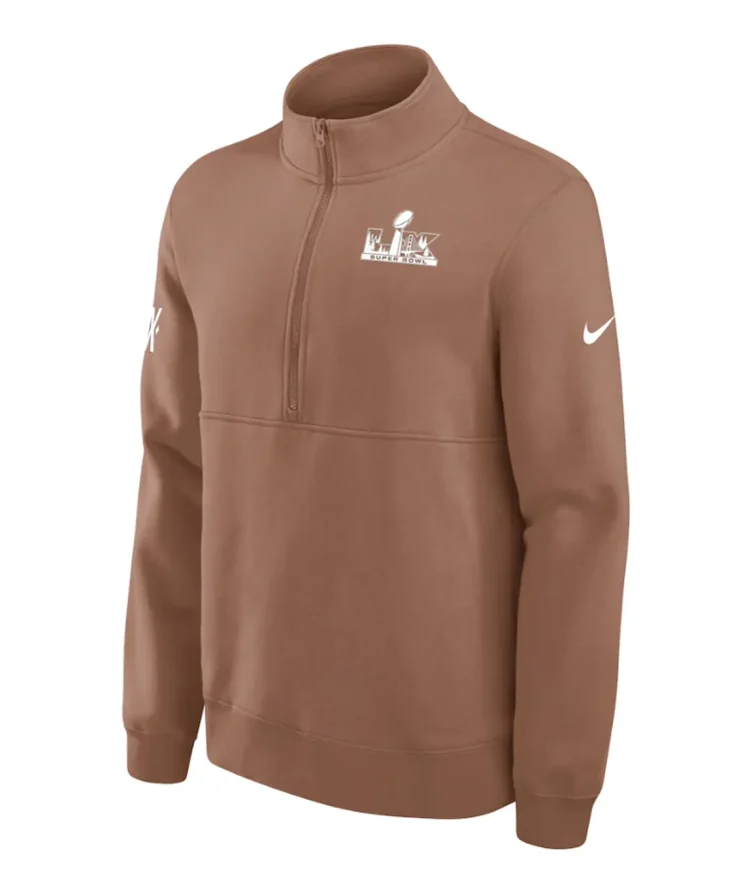 Super Bowl LX Brown Half-Zip Pullover Jacket For Sale