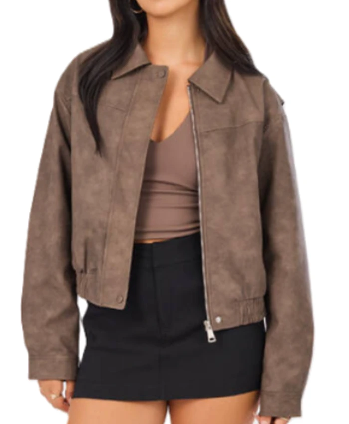 Susi Sunny Nights S01 Cropped Leather Jacket For Sale