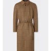 Tartan Mouliné Brown Wool Coat