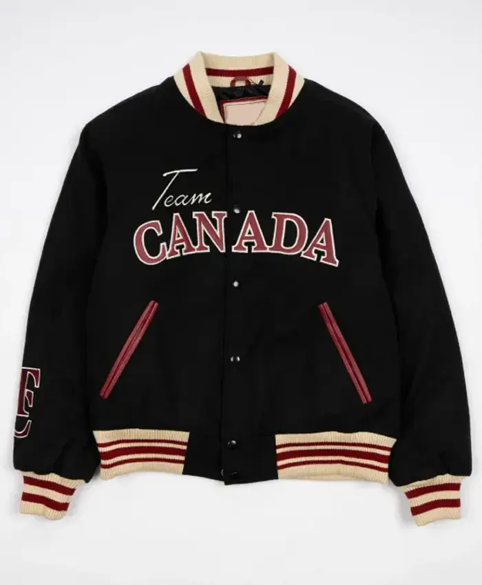 Team Canada Black Varsity Bomber Jacket- Shop now