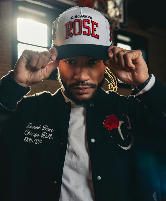 Team Chicago Bulls Rose Collection Black Varsity Jacket for Men and Women- buy now