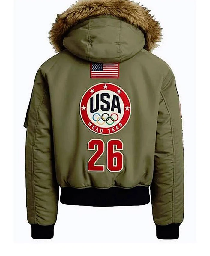 Team USA Olympic 2026 Green Hooded Jacket For Sale