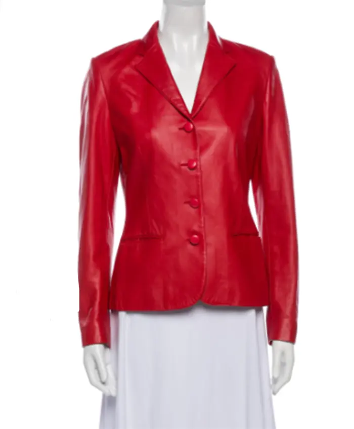Tessa Thompson His and Hers S01 Red Leather Blazer For Sale