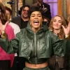 Teyana Taylor SNL S51 Green Cropped Jacket For Sale