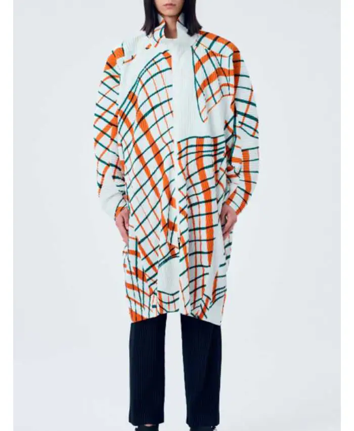 The Trai­tors US S04 White & Red Plaid Pleat Jacket For Sale