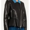 The View Ana Navarro Peplum Leather Jacket For Sale