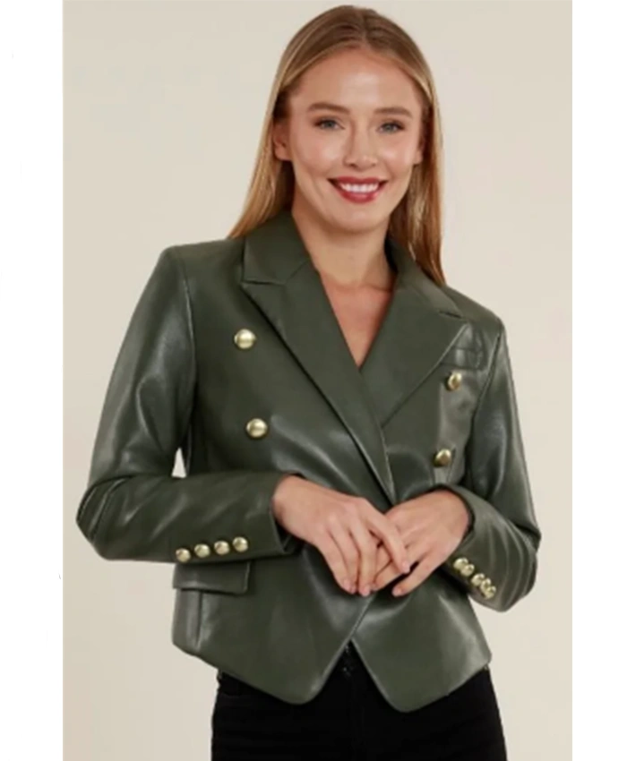 Tiffany Mitchell The Traitors US S04 Green Leather Jacket For Sale