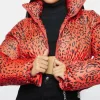 Tiffany Mitchell The Traitors US S04 Leopard Print Puffer Jacket Front