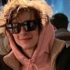 Timothee Chalamet Glossier Hoodie-closeup