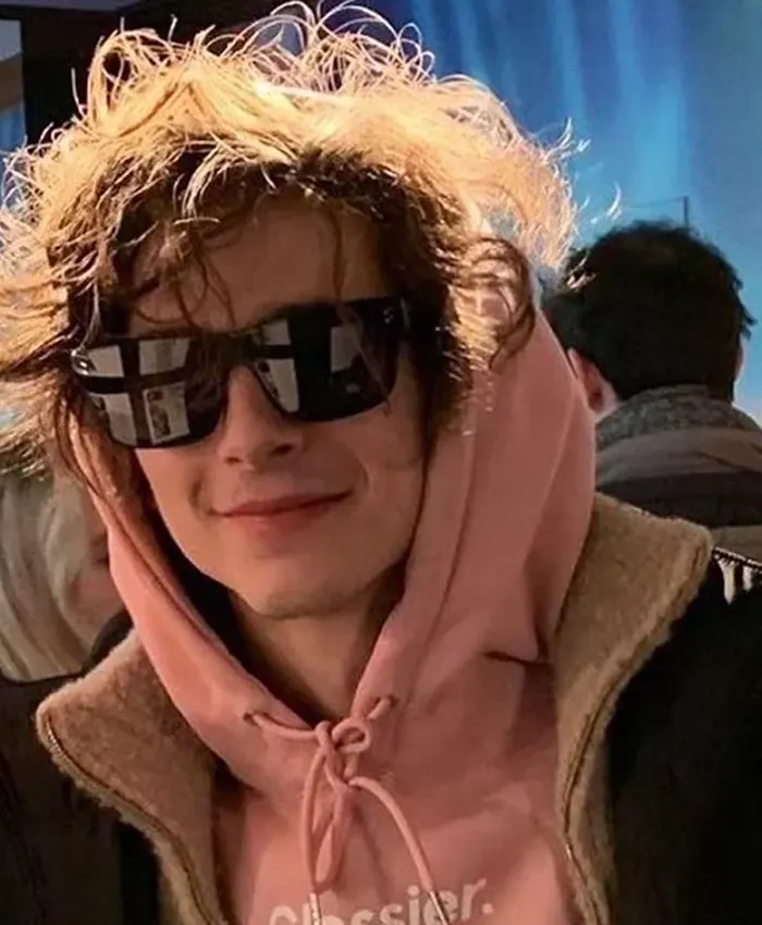 Timothee Chalamet Glossier Hoodie-closeup