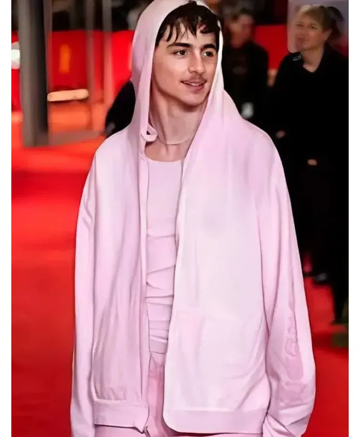 Timothee Chalamet Pink Hoodie-sidepost