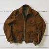 Tobacco Brown Suede A-2 Bomber Jacket