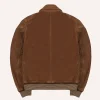 Tobacco Brown Suede A-2 Bomber Jacket For Sale