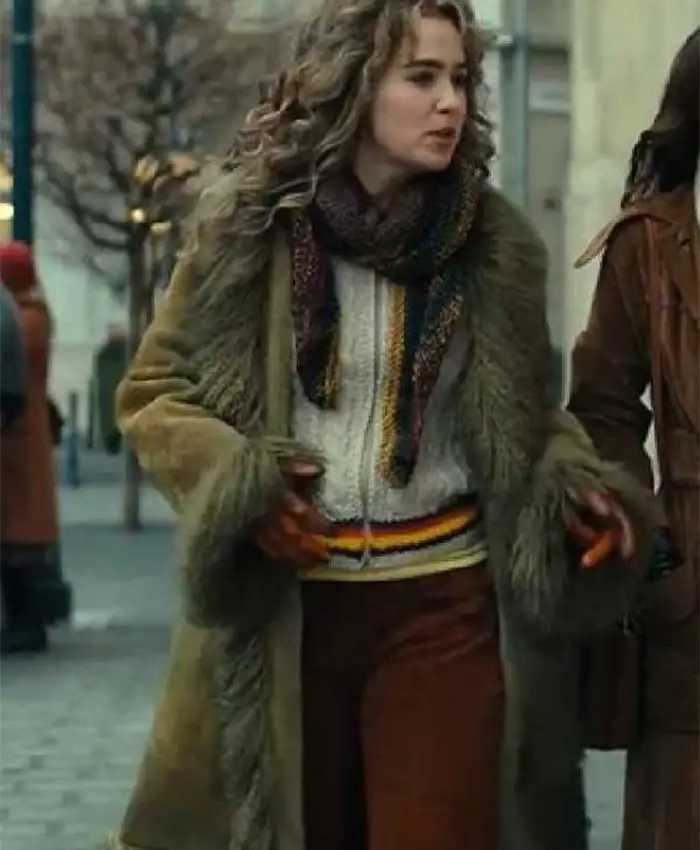 Twila Hasbeck Ponies S01 Green Suede Fur Coat For Sale