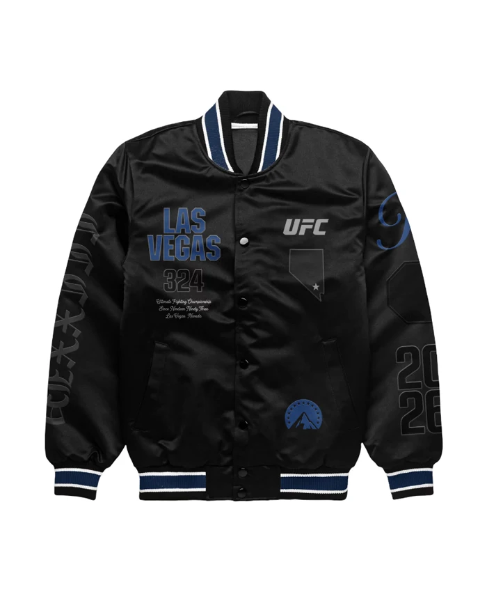 UFC 324 Las Vegas Black Bomber Jacket
