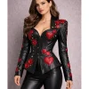 Valentine Day Rose and Heart Leather Jacket