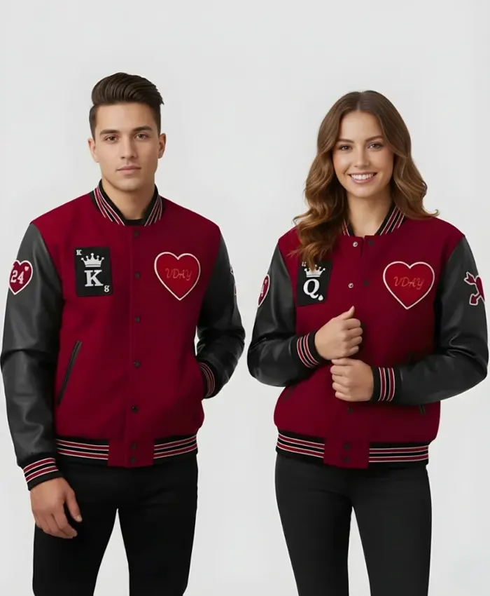 Valentine Day Special Date Night Couples Varsity Jacket