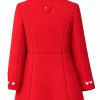 Valentine Day Women’s Red Wool Coat Back