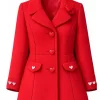 Valentine Day Women’s Red Wool Coat Front