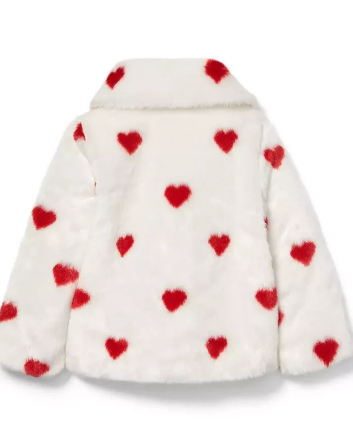 Valentine Heart White Fur Jacket For Sale