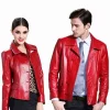 Valentines Day Couple Red Leather Jacket