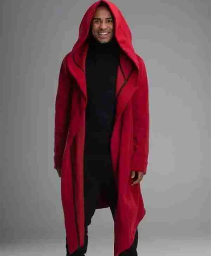 Valentine’s Day Red Hooded Long Coat For Sale