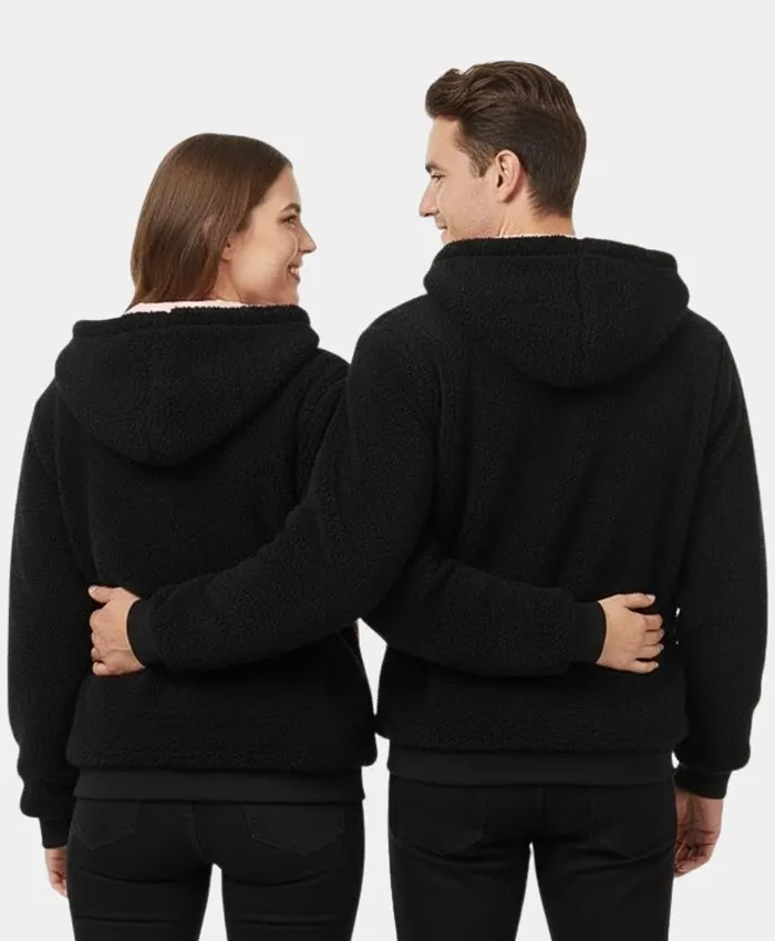 Valen­tine Day Cou­ples Match­ing Pink Hearts Hood­ie Back