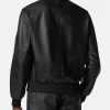 Versace Black Leather Bomber Jacket For Sale