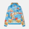 Versace Printed Blue Windbreaker Jacket Back