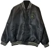 Vintage x Stussy Black Satin Varsity Jacket