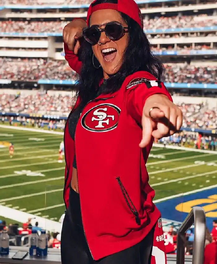 WWE American professional wrestler Bayley San Francisco 49ers Track Jacket -red