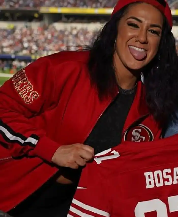 WWE American professional wrestler Bayley San Francisco 49ers Track jacket